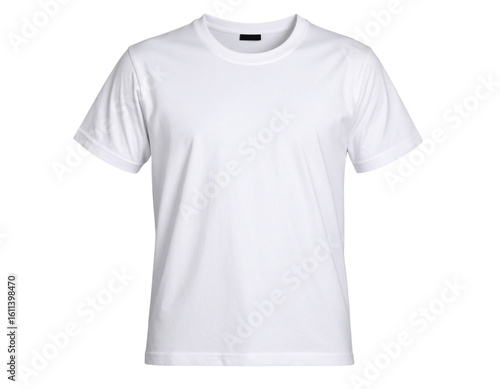  Klassisches Weißes T-Shirt Vorderansicht Isoliert auf Weißem Hintergrund PNG