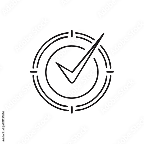 Successful Target: Checkmark Achieves Circular Goals, Demonstrating Accuracy and Positive Results