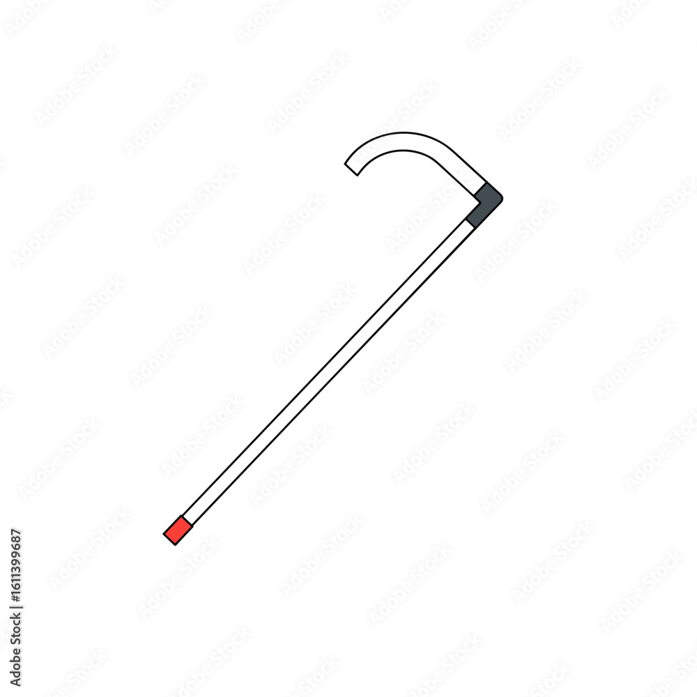 Obraz premium White cane with red tip for visually impaired individuals 