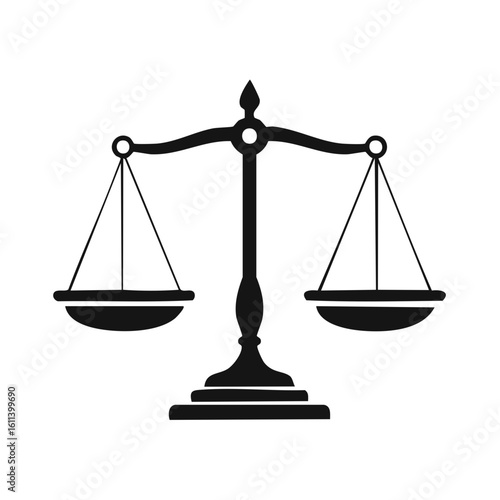 Balance scales symbol representing justice and equilibrium