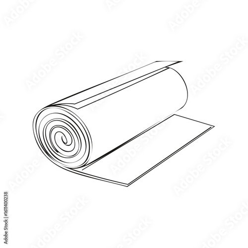 Rolled Material Outline Graphic Paper Fabric Canvas Covering Illustration