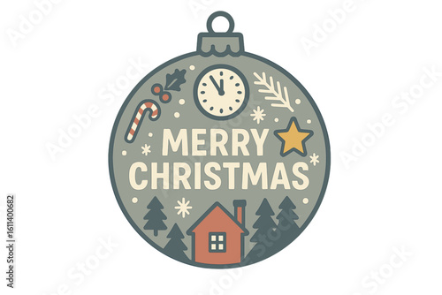 A festive holiday greeting featuring Santa Claus arriving on Earth amidst a winter cityscape with snowflakes, light, and stars, created in a unique blend of paper art and digital craft style
