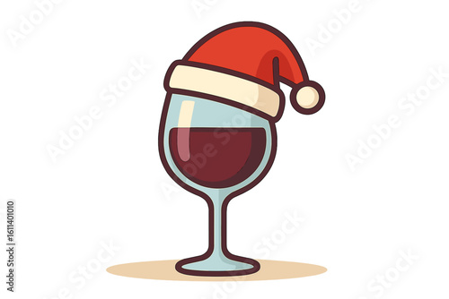 This humorous Christmas graphic features jingle juice, a glass, and Santa's hat, making it suitable for use on greeting cards, t-shirts, flyers, posters, and mugs