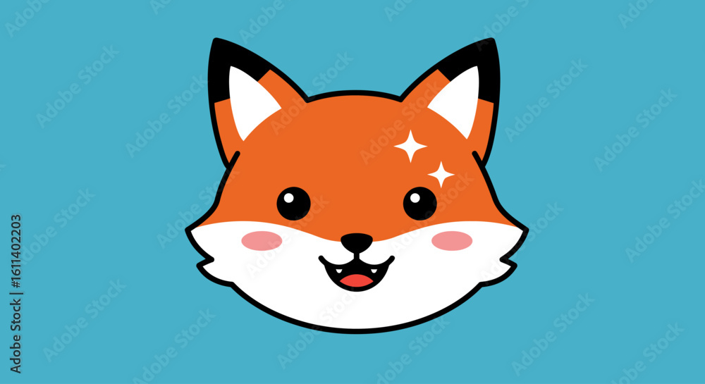 Obraz premium Cute Cartoon Fox Vector Illustration