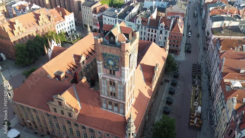 Aerial view of historical center of medieval city Torun