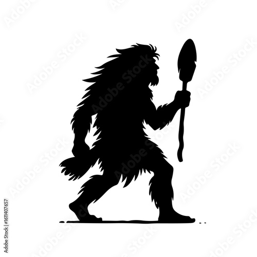 Caveman silhouette , Caveman vector
