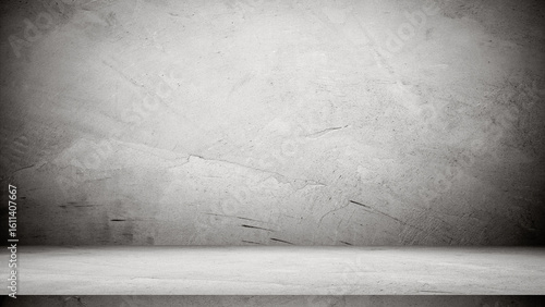 Fototapeta Naklejka Na Ścianę i Meble -  Floor backdrop and textured versatile concrete wall with subtle scratches and imperfections. Ideal for product displays, architecture, and industrial design. 3d render.