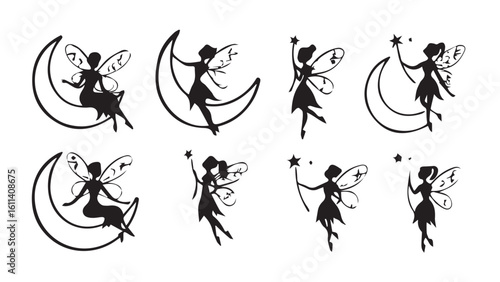 Elegant ballet dancer silhouettes grace a tree and flower pattern with birds and a delicate butterfly illustration