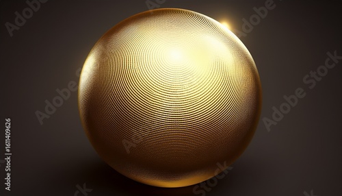gold sphere shiny 3d render
