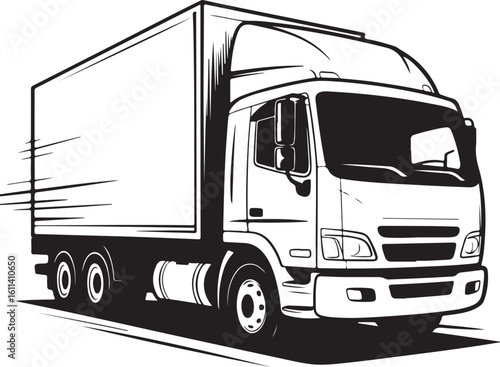 Delivery Truck Vector Illustration Transporting Goods Across the Countryside