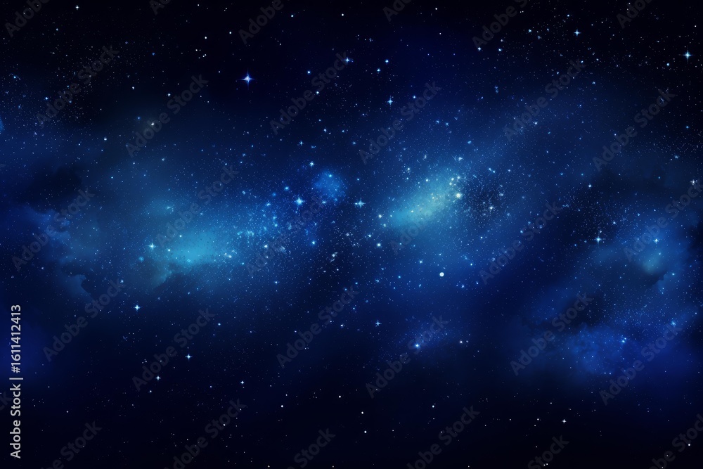 Naklejka premium Breathtaking view of a dark blue universe filled with twinkling stars and colorful nebulae