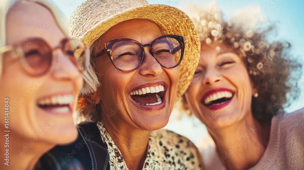 Fototapeta premium Three women laughing