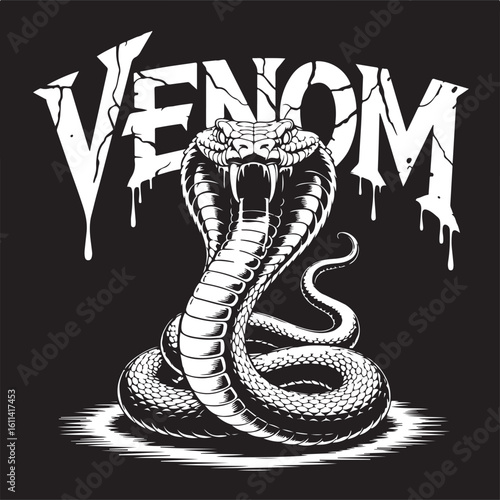 Venom T Shirt Design. Snake venom t-shirt design silhouette. vector illustration 
