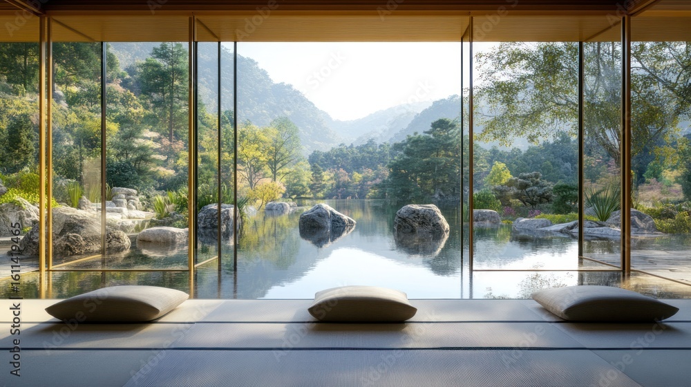 Fototapeta premium Tranquil zen garden view