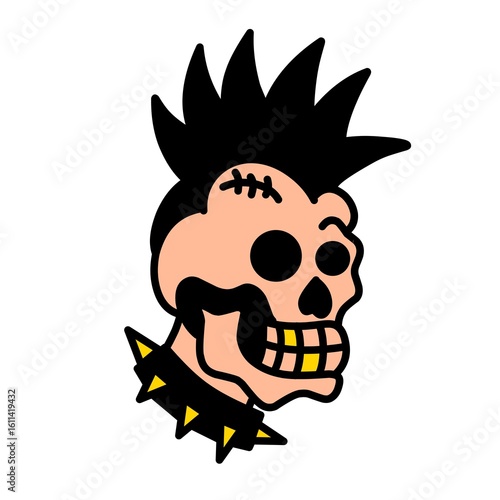 skull with a sword