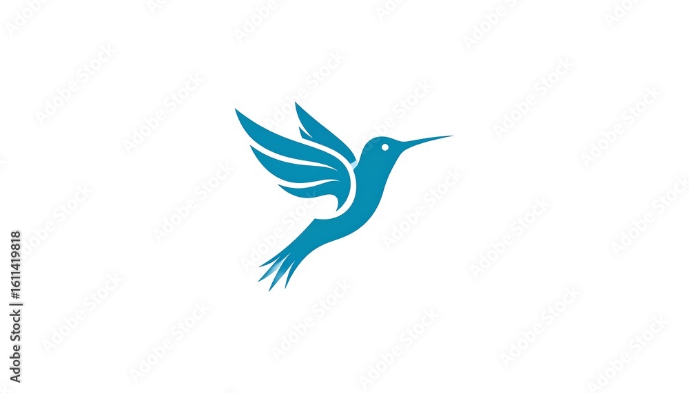 Obraz premium A stylized hummingbird in flight