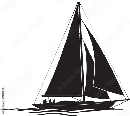 need Sailing boat illustration silhouette sailboat vector whit background