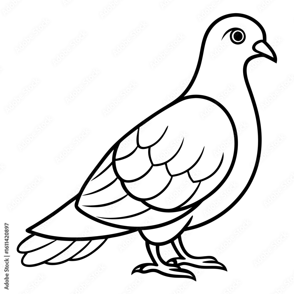 Fototapeta premium Dove line art vector
