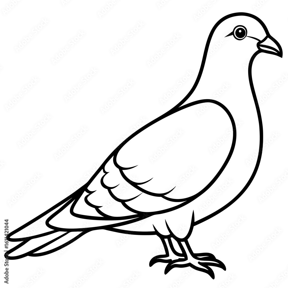 Fototapeta premium Dove line art vector