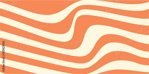 Background horizontal abstract with colorful waves Trendy vector illustration retro 60s, 70s style