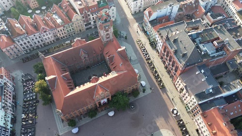 Aerial view of historical center of medieval city Torun