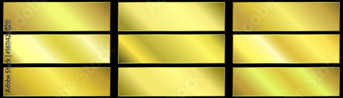 Metallic neon yellow chrome gradient colorful palettes set. yellow gradient sample template.