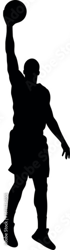 Basketball player silhouette dunking