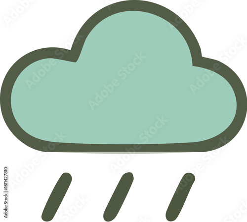 Simple rain cloud weather icon illustration.