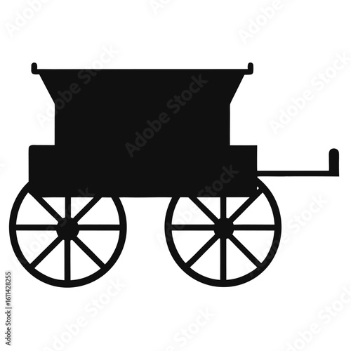 Classic typewriter carriage silhouette isolated on a white background
