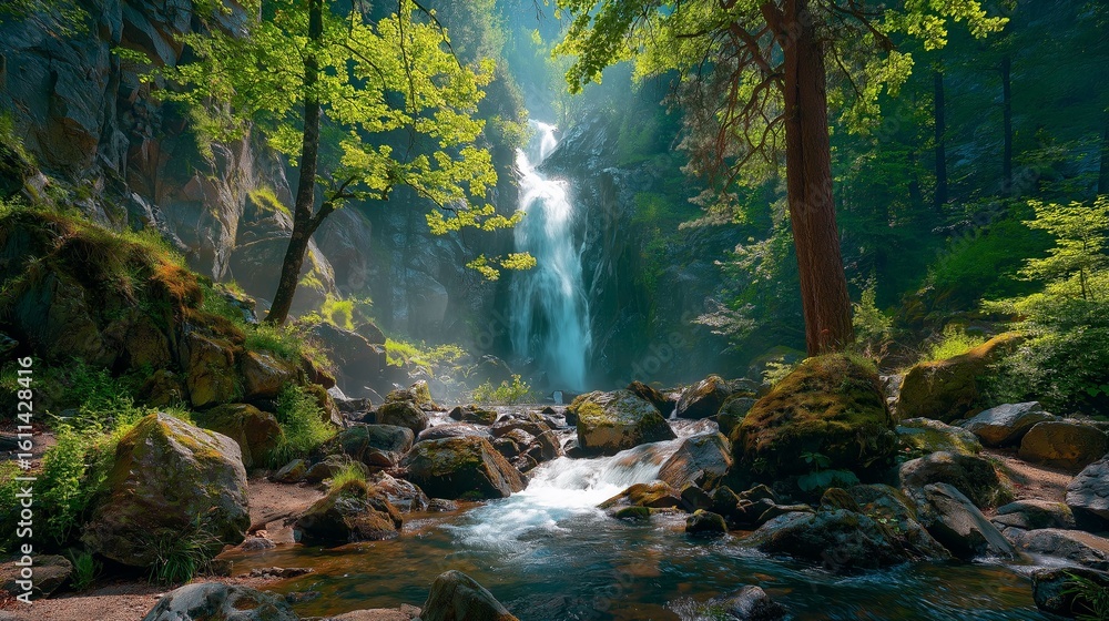 Obraz premium マイナスイオンと癒し、涼を求めて訪れるパワースポット