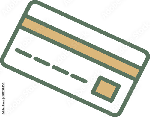 Minimalist line art illustration of a credit card icon, representing digital payments, banking services, online transactions, and modern financial technology. Ideal for fintech apps and e-commerce des