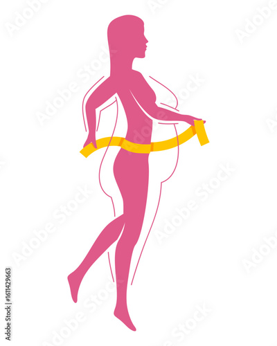 Losing weight icon - fitness or liposaction