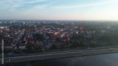 Aerial view of historical center of medieval city Torun
