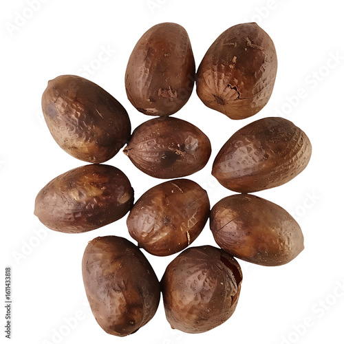 Wallpaper Mural Cluster of Whole Nutmeg Seeds Displayed on a White Background Torontodigital.ca