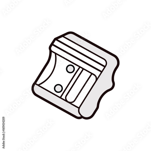 Simple illustration of a pencil sharpener isolated on white background
