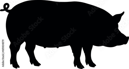 Black pig silhouette