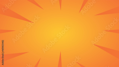 Orange burst background design illustration. Perfect for presentation, template, and graphic design resource. Abstract background with burst or zoom effect with cartoon style.
