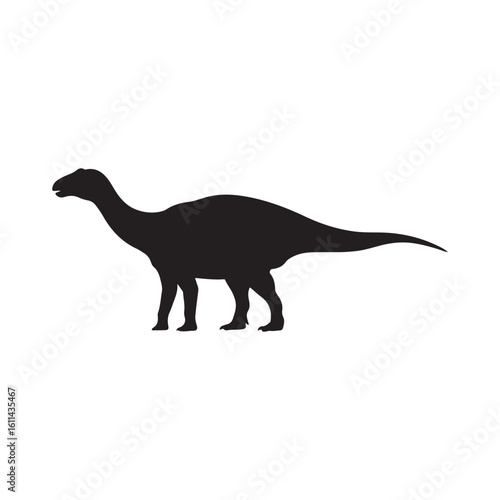 Single dinosaur silhouette isolated on white background. Dinosaur icon vector illustration design
