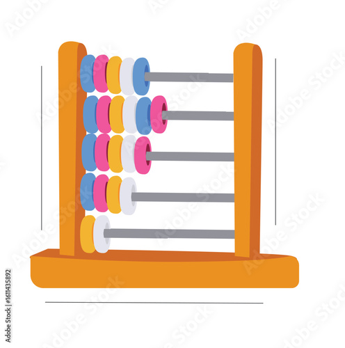 an abacus with rainbow colored beads.Abacus with colorful wooden beads 