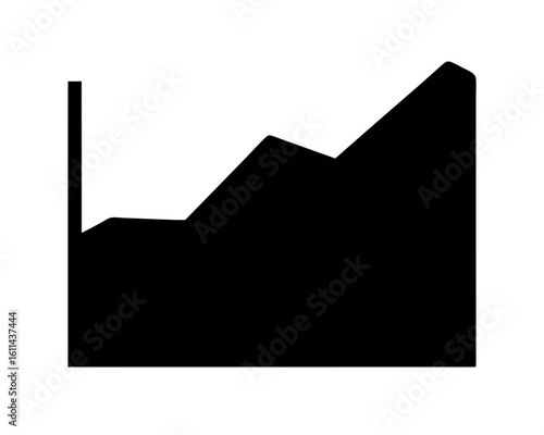 Stylized Silhouette of Industrial Facility or Power Plant in Black and White