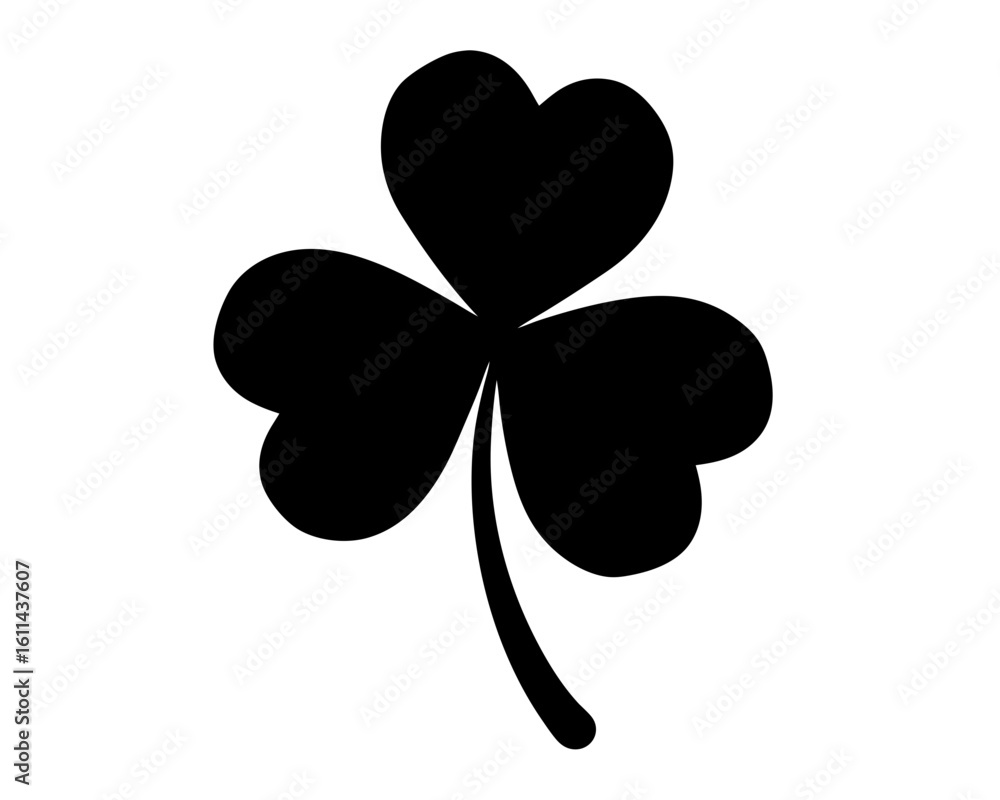custom made wallpaper toronto digitalBlack silhouette of a three leaf clover also known as shamrock