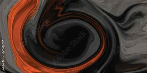 Abstract fluid art design with orange and gray colors blending together creating a swirling dynamic pattern on black background ideal for modern designs.