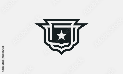 emblem shield logo vector design