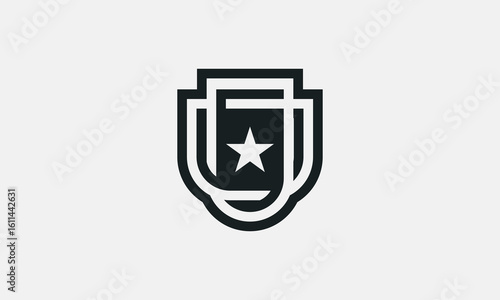 emblem shield logo vector design