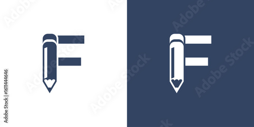 Creative pencil logo with combination letter from A to Z premium vector