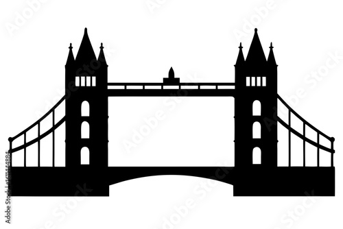 Tower bridge london landmark travel cityscape silhouette vector illustration