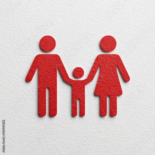 Modern minimalist family care icon with baby stroller signifying love and safety in parenthood