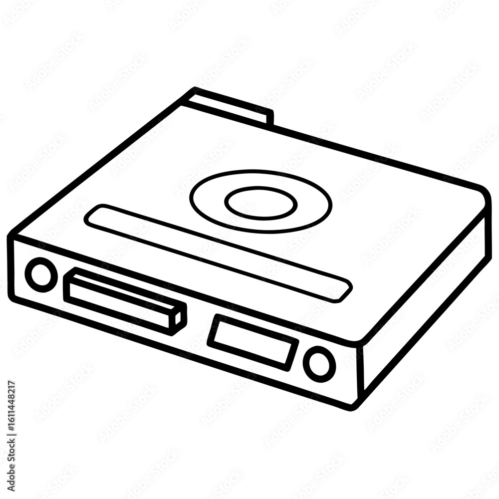 Fototapeta premium DVD Player line art vector