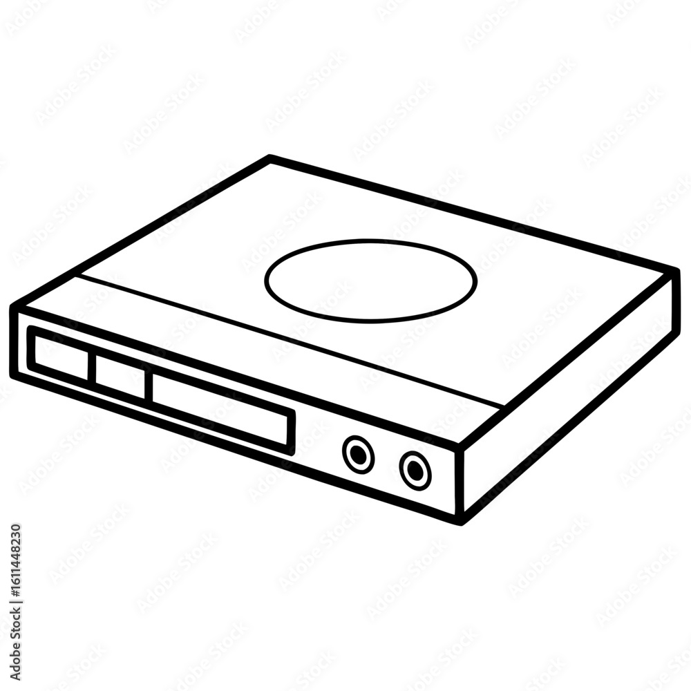 Fototapeta premium DVD Player line art vector