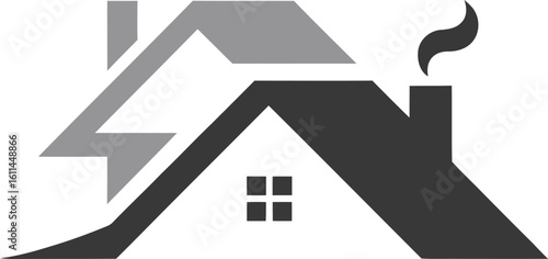 Overlapping House Roofs Logo Concept